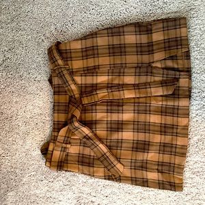 Dark brown plaid pencil skirt